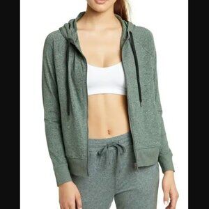 Zella Restore Soft Full Zip Hoodie in Urban Green Size S